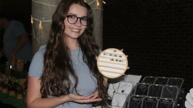 Coritia Stemmet with one of her jewellery items