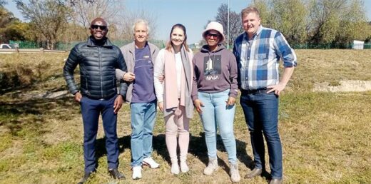 City Parks' Region A manager Joseph Ndou, Ward 94 councillor, Fourways Gardens' Charlene Marlin, City Park's Manankwe Sebatja, and Fourways Gardens' COO Rudy de Vente.