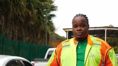 Tebogo Moraka Group Chief Financial Officer - City of Joburg standing outside Leeukop Prison. Photo: Ditiro Masuku