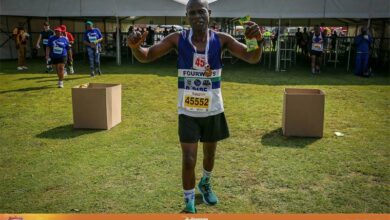 Vincent Manazere finished the race in 03:21:05 and was the second member of his team to finish the 42km race.