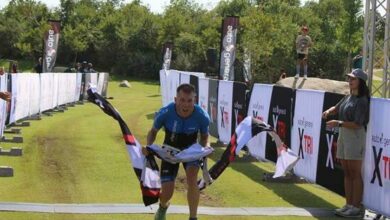 Adriaan Myburg celebrates his victory.
