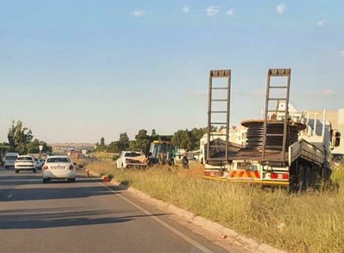 Eskom truck with the 100-metre cable that will be installed along Witkoppen Drive.