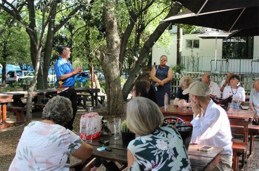 Ward 93 councillor Vino Reddy explains their challenges to residents.