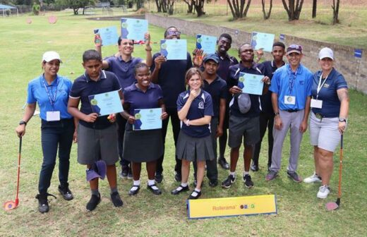 Learners from Unity College on the golf course.
