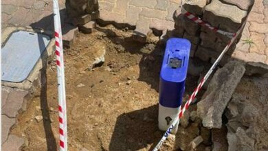 A meter burst in Fourways.