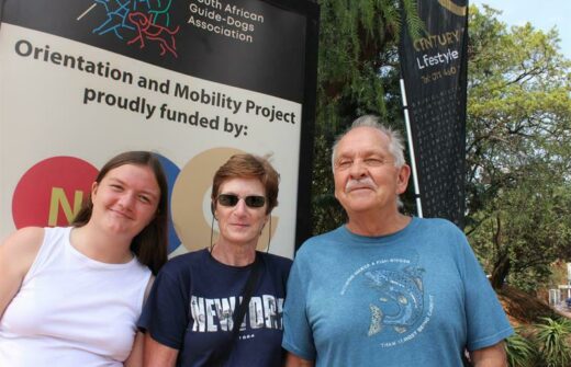 The Nel family, Taylor, Shellwyn and Grandpa Trevor.