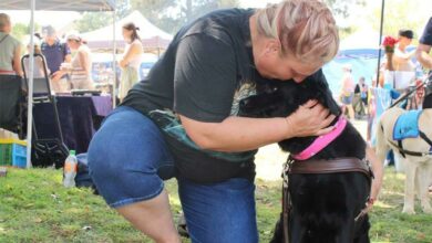 Jeanette Barnard and her furry friend Fern.