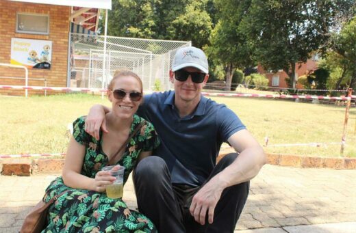 Tamysn Griffiths and Steven Solomon enjoy themselves at the family fun day.