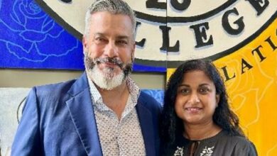 The headmaster Rui Morais pictured with the new chairperson Parmi Natesan.