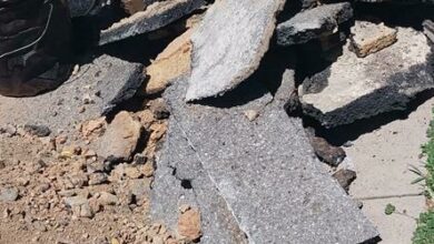 The tar was dug out during pipe repairs.