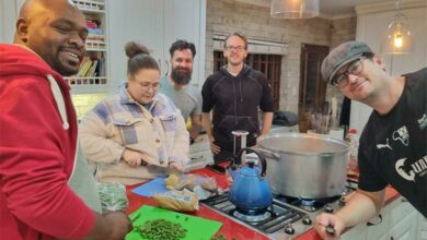 Papy Katende, Desiree Olivier, Mark Yaman, Alec Pera, and Mauritz van den Heever cook up a storm to feed the need.