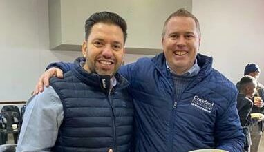 Kent and his father Gordon Ewen, the school principal.