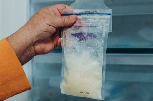 A zip lock bag of milk. Photo: Neo Phashe