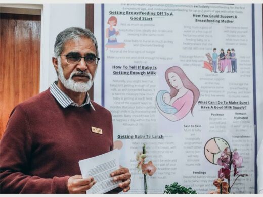 Ashraf Coovadia, specialist and head of department of paediatrics and child health, speaks on the importance of the milk bank at Rahima Moosa Mother & Child Hospital. Photo: Neo Phashe
