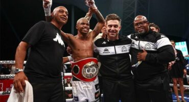 Sivenathi Nontshinga celebrates his victory.