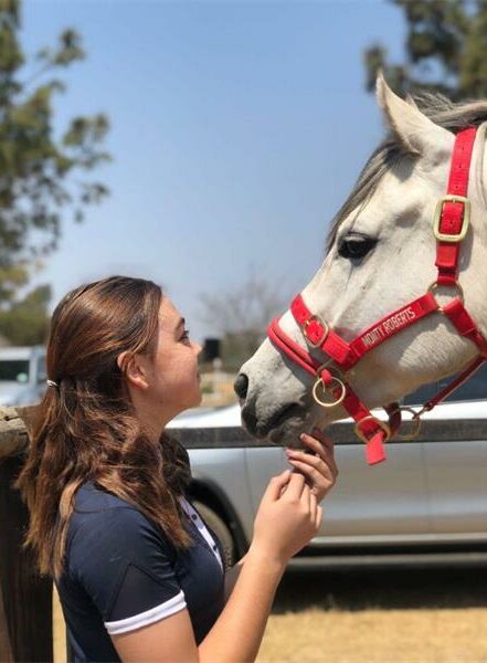 Gabi Carnell and Cody during a practice lesson at Cavaliere Equine Centre in July 2025. Photo: Supplied