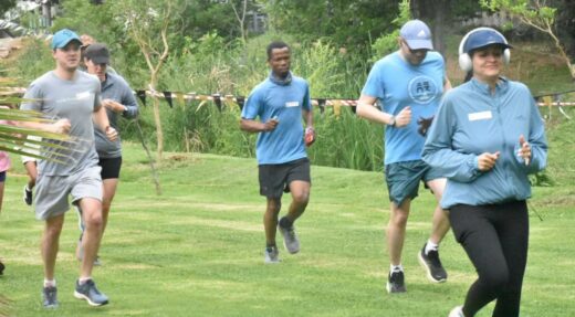 Resident brave the rain to raise funds for community projects during the Lonehill Triple Mile Fundraiser on October 18, 2025 at Lonehill Shopping Centre. Photo: Supplied