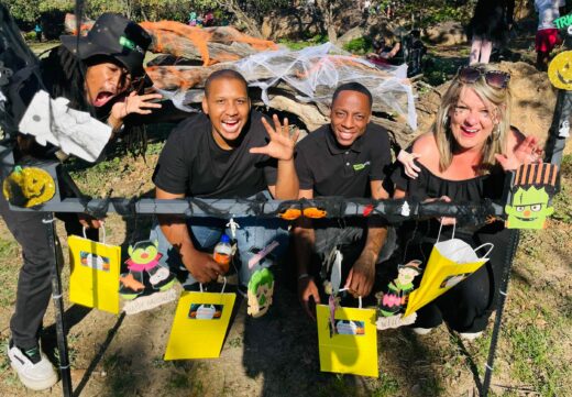 Kgomotso Tlouane, Sean Dube, Mpumelelo Ntshingila, and Sarah Wardle are judges for the Lonehill spooktacular Trick or Treat on October 25, 2025. Photo: Ayanda Ntshingila