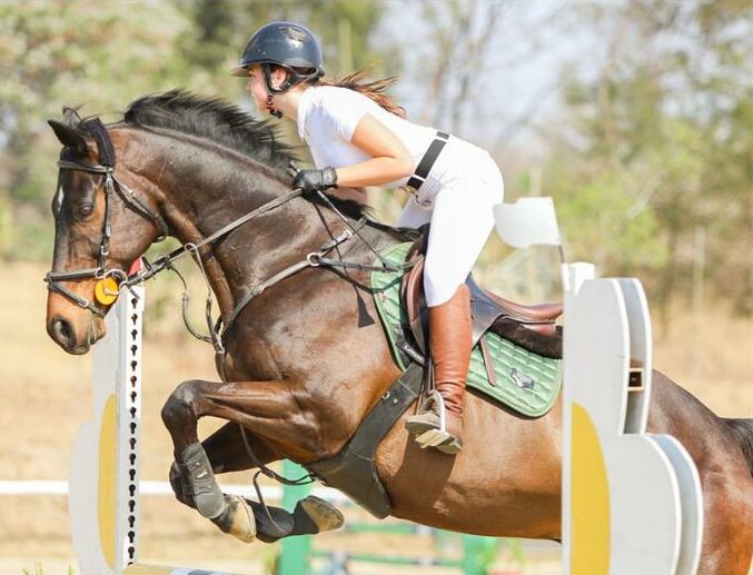 Gabi Carnell jumps with Niles during a competition at the Fourways Riding Centre on December 11, 2025. Photo: Supplied