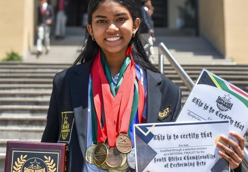 Steyn City School’s Grade 9 performer Erin Naik dazzled at the South African Championship of Performing Arts, earning an incredible 27 medals, and her third consecutive overall trophy.