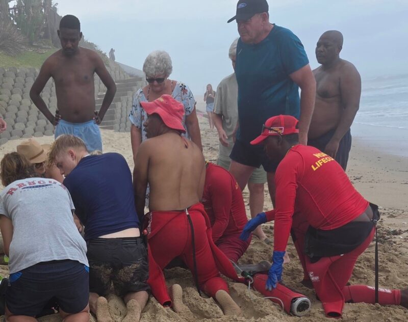 17-year-old James Smith was having a quiet morning walk along the beach when it turned into a race against time after he spotted a body floating face-down in the surf.
