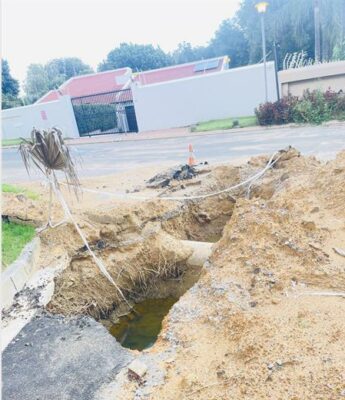An open excavation on Balder Road, which has been problematic for more than 3 years, on February 24, 2026. Photo: Ayanda Ntshingila