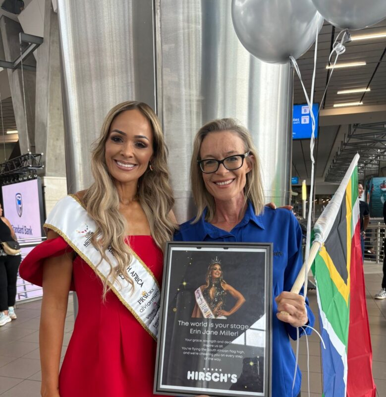 Hirsch’s celebrated Erin Miller as she sets off to strut her stuff on the global stage.