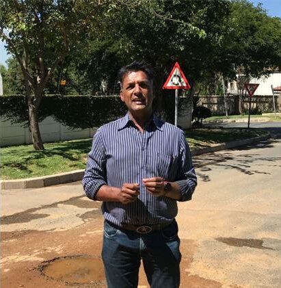 After hitting a pothole and getting a puncture while travelling through his own ward, Wad 93 councillor Vino Reddy says the incident reflects the daily reality many motorists face on deteriorating roads in Ward 93.