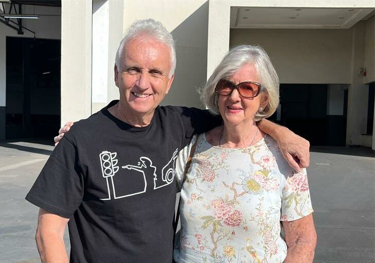 Ward 94 councillor David Foley and resident Angela Wood after the meeting on April 16, 2026. Photo: Ditiro Masuku