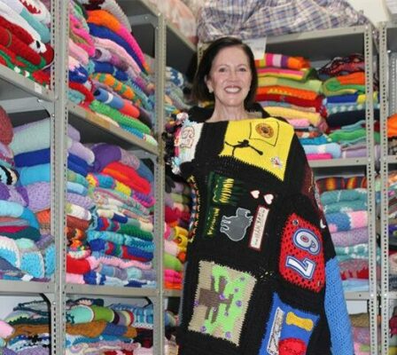 Carolyn Steyn with one of the beautiful blankets on April 9, 2026. Photo: Ditiro Masuku