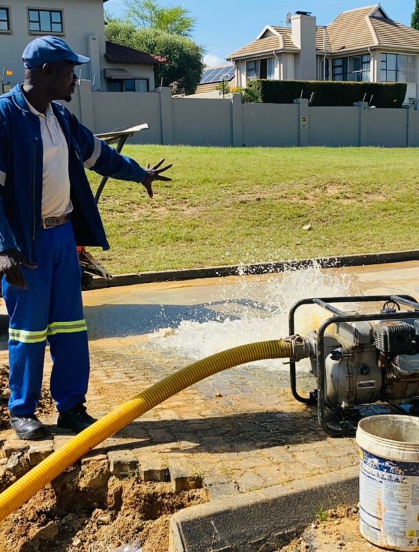 Residents see relief as repair work continues, though some areas in Rivonia remain without water.