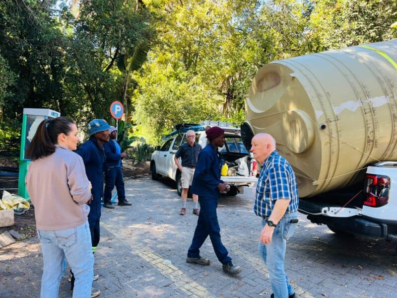 Andrew Sanders donated the water tank, driven by a strong commitment to ensure the heritage site does not suffer amid ongoing water shortages.