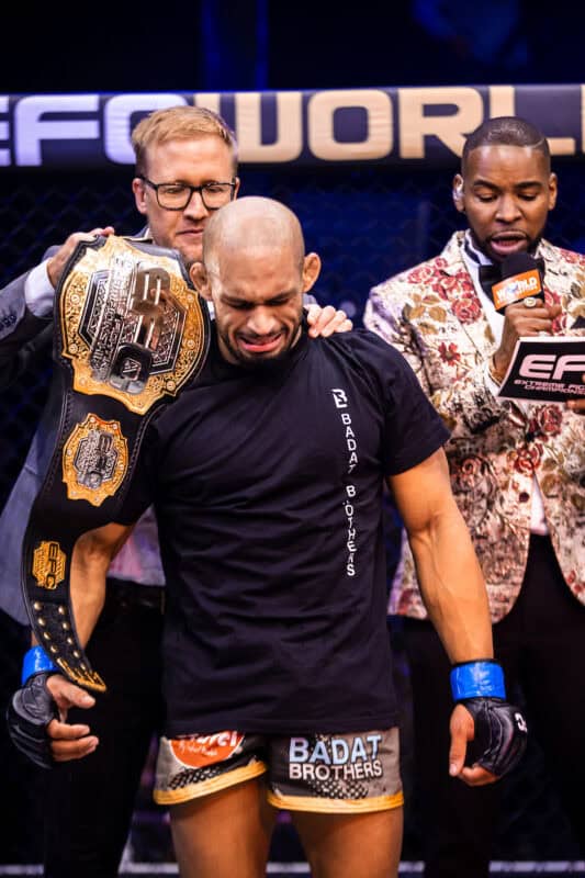 Zaakir Badat survived a first-round onslaught from Ziko Makengele before turning the fight around in one of the most memorable main events in EFC history.