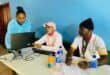 Annikie Mguni, Mmakgomo Sekgala and Arinao Nemutandani at the youth centre helping out on May 14,2026. Photo: Reitumetse Gugushe