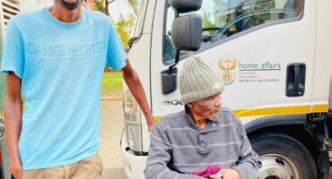 Molepo Makopa and his 80-year-old grandfather Molepo Samuel at youth centre on May 25,2026. Photo: Reitumetse Gugushe