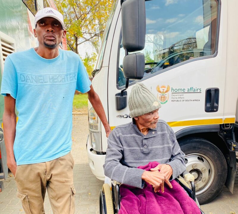 Molepo Makopa and his 80-year-old grandfather Molepo Samuel at youth centre on May 25,2026. Photo: Reitumetse Gugushe