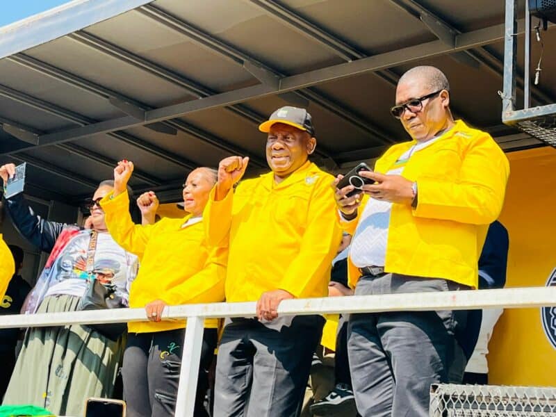 President Cyril Ramaphosa speaks to residents during a Riverside View visit, where community members raised concerns about service delivery issues on May 30, 2026. Photo: Ditiro Masuku