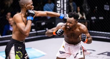 Tebatso Molele connects with a left hook against Lecture Gumbi at EFC 134 at the EFC performance institute arena on June 4, 2026. Photo: Supplied