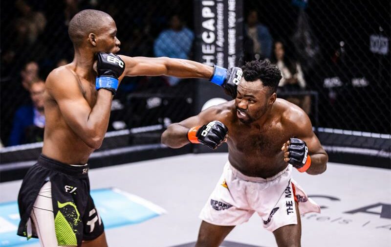 Tebatso Molele connects with a left hook against Lecture Gumbi at EFC 134 at the EFC performance institute arena on June 4, 2026. Photo: Supplied