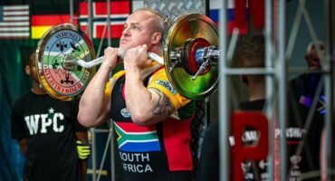 Gary Katzen wins 1st place and the gold medal in the masters 100 kg division in both strict arm and freestanding Curl. Photo: Supplied