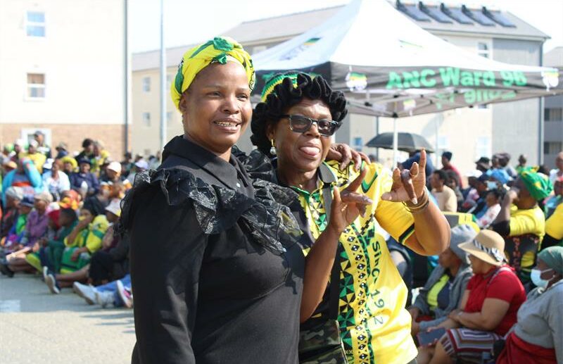 Monica Monare and Lizzy Maredi during the president's visit on May 30, 2026. Photo: Ditiro Masuku