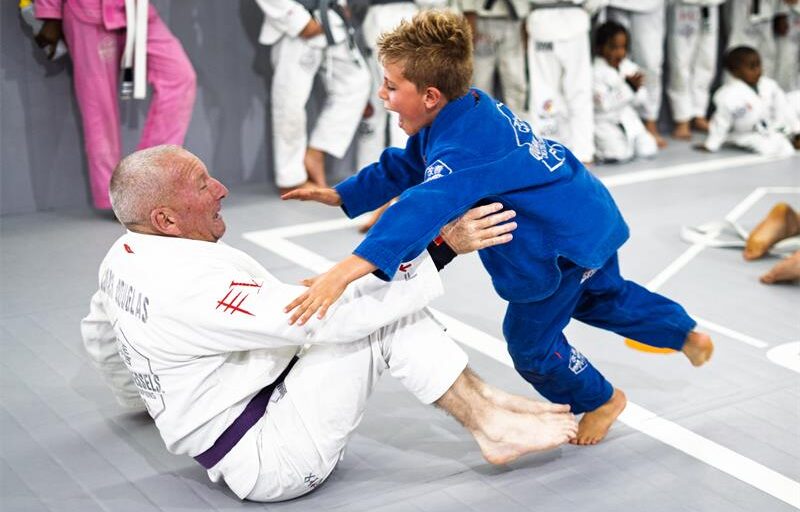 Geo Basson grapples with Coach Doug Bovell during the grading at QuanWessels Brazilian Jiu-jitsu Academy on June 22, 2026. Photo: Supplied