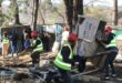 City officials conduct a clean-up initiative at the Clay Oven informal settlement last year after environmental concerns from Paulshof residents. Photo: Ayanda Ntshingila