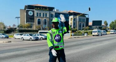 Ndumiso Shabalala maintains traffic at Winnie Mandela and Kingfisher drives on June25, 2026, as traffic lights continue to be non-operational. Photo: Reitumetse Gugushe