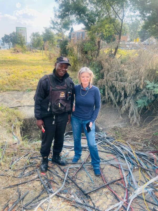Resident Tracy Kensey and Lawrence Shuma from Saviki Special Ops where cable are kept on June 25, 2026. Photo: Ayanda Ntshingila
