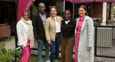 Sister Vera Mogashwa, sister in-charge at Mulbarton,Sakhe Jabaza, Anastasia Lazarides, from Sureway Funerals, Dr Pabhadhu Motlapema, chiropractor from Dainfern Chiro, and Alison Buchanan, from Ali-cares. Photo: Supplied