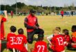 Valley FC head coach Karabo Legodi trains the next generation. Photo: Supplied