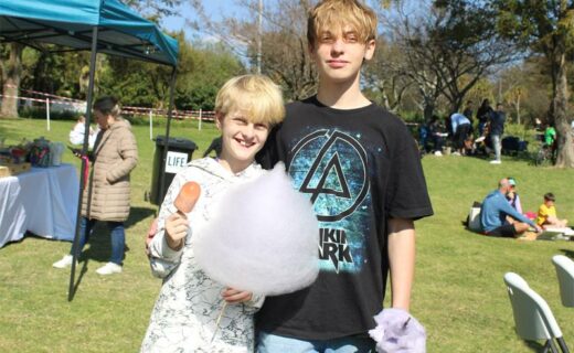 Luke and Mason Boogaard enjoy a fun day out at Fourways Gardens Estate on June 16, 2026. Photo: Ditiro Masuku