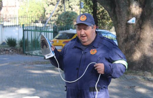 EMS community educator, Chris Viviers talks about the dangers of an iron.