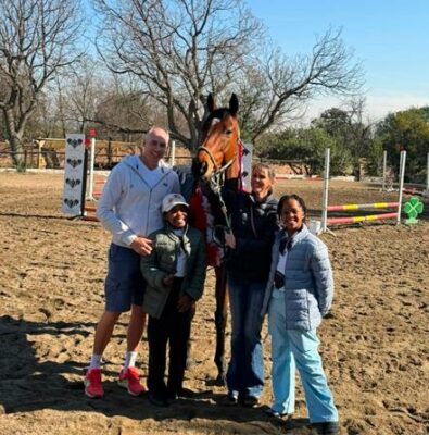 Craig, Keradyn, Jaclyn, and Avenly Symon during the training show at Cavaliere Equine Centre on July 11, 2026. Photo: Supplied
